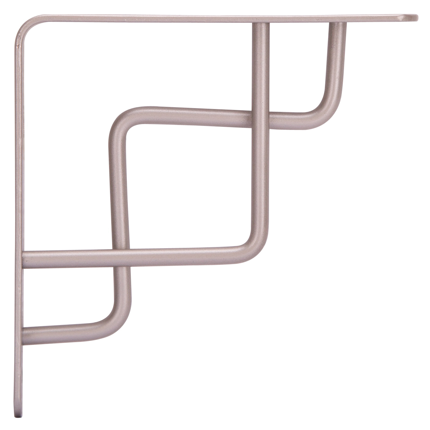 SB-025PS Contemporary and Decorative Shelf Bracket, 132 lb/Pair, 6-1/8 in L, 6-1/8 in H, Steel, Satin Nickel
