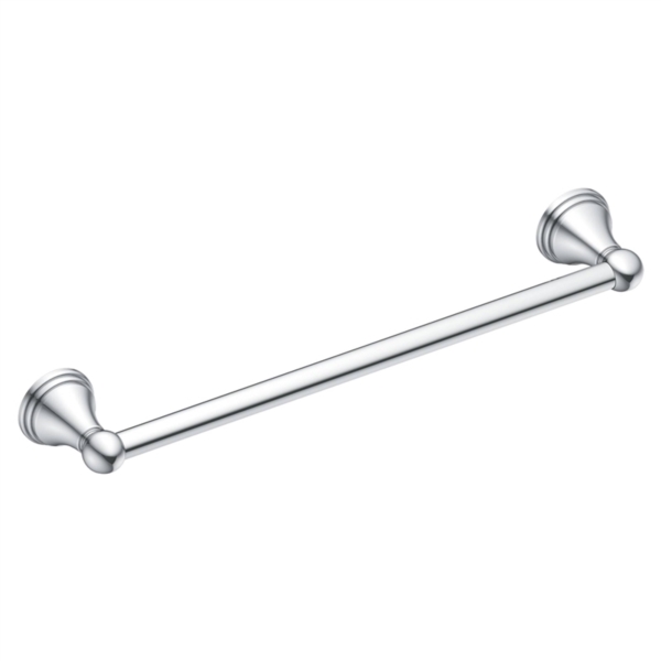 DN8424CH Towel Bar, 24 in L Rod, Aluminum, Chrome, Surface Mounting
