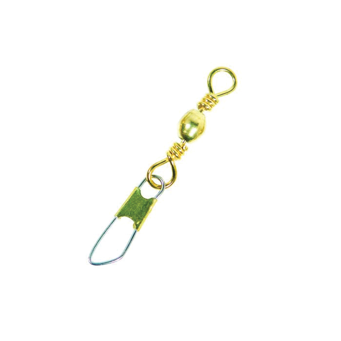 Eagle Claw 01051-007 Barrel Swivel with Safety Snap, 7, Brass