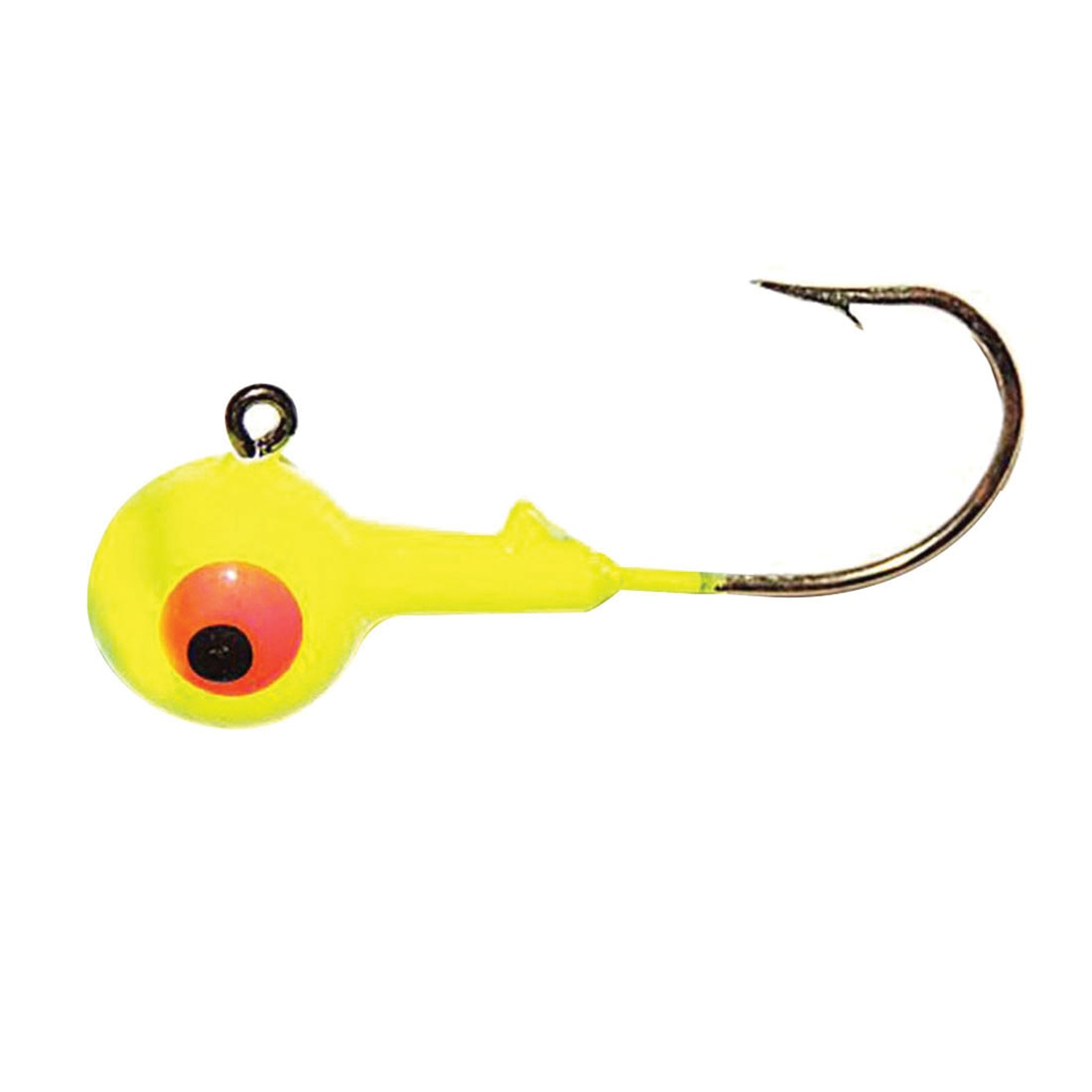 Kalin 0146-0734 Round Jig Head with Eagle Claw Hook, 1-Hook, Chartreuse Bait