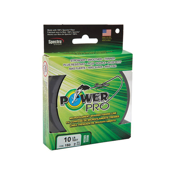 Powerpro 1253-0072 Braided Fishing Line, 150 yd L, Moss Green, 15 lb
