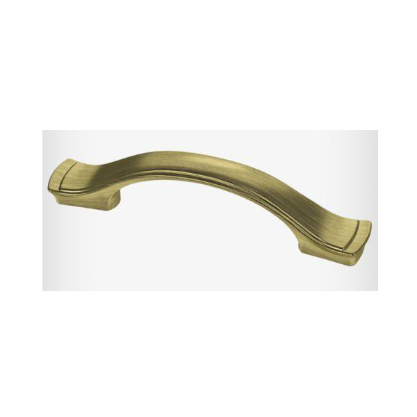 Liberty Hardware P18949C-AB-CP Cabinet Pull, 4.35 in L Handle, 0.99 in H Handle, 0.51 in Projection, Zinc, Antique Brass