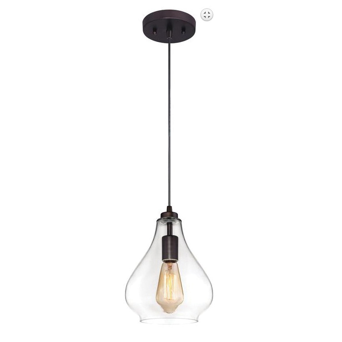 6102600 Adjustable Mini Pendant, 1-Lamp, Oil-Rubbed Bronze Fixture