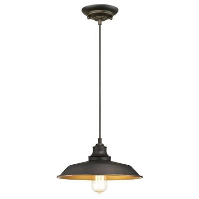 6344700 Iron Hill Indoor Pendant Light, 120 V, 1-Lamp, Incandescent, LED Lamp, Metal Fixture