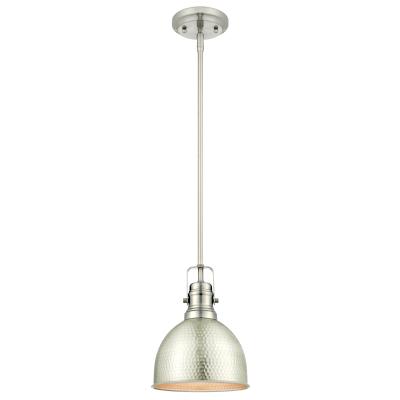 6345500 Mini Pendant Light, 120 V, 1-Lamp, Incandescent, LED Lamp, Metal Fixture, Brushed Nickel Fixture