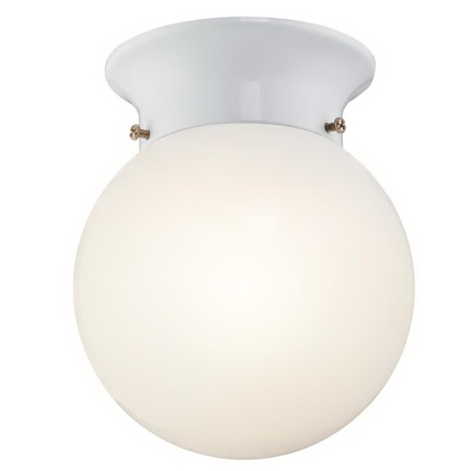 61070 Flush Mount Ceiling Fixture, LED Lamp, 620 Lumens Lumens, 3000 K Color Temp, White Fixture