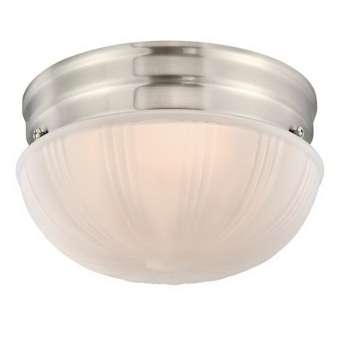 61072 Flush Mount Ceiling Fixture, LED Lamp, 850 Lumens Lumens, 3000 K Color Temp, Brushed Nickel Fixture