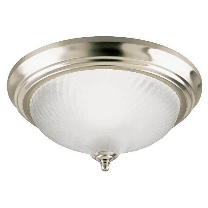 Westinghouse 64304 Flush Mount Ceiling Fixture, 1-Lamp, Incandescent Lamp, Brushed Nickel Fixture