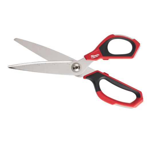 48-22-4041 Jobsite Scissors, 9 in OAL, Iron Carbide Blade, Loop Handle, Black/Red Handle