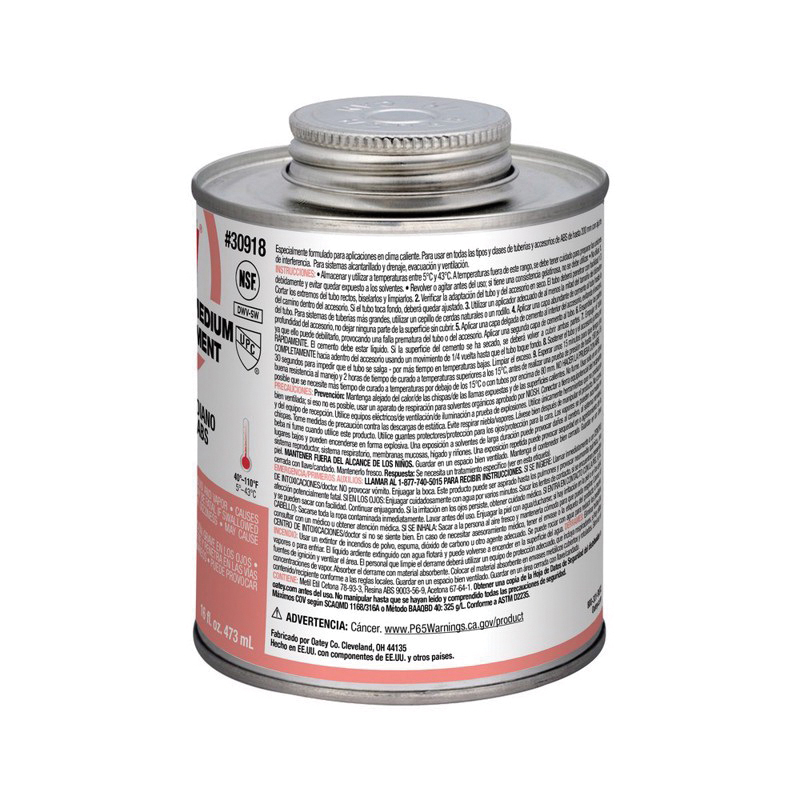 Oatey 30916 Cement, Opaque Liquid, Medium Black, 4 oz