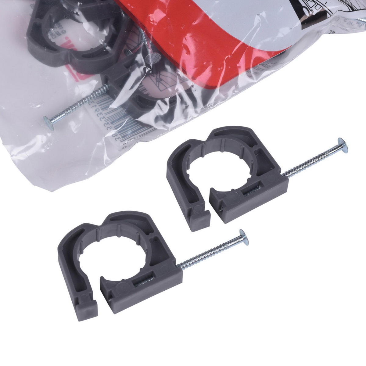 Oatey 33913 Full Clamp with Barbed Nail, High-Impact Polypropylene