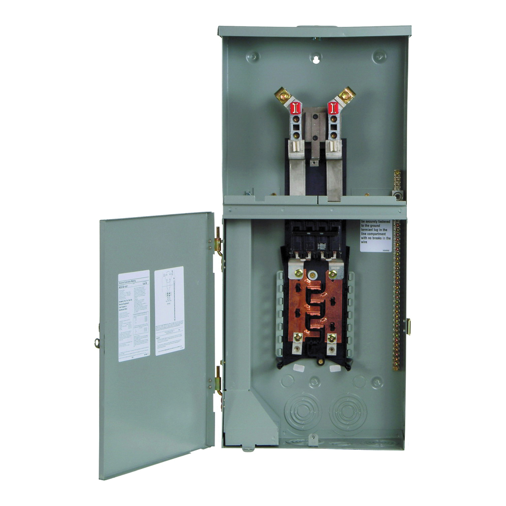 MC0816B1200RCT Series Meter Combination Load Center, Ringless Cover/Lid, 200 A, 8-Space, 4-Jaw, 16-Circuit