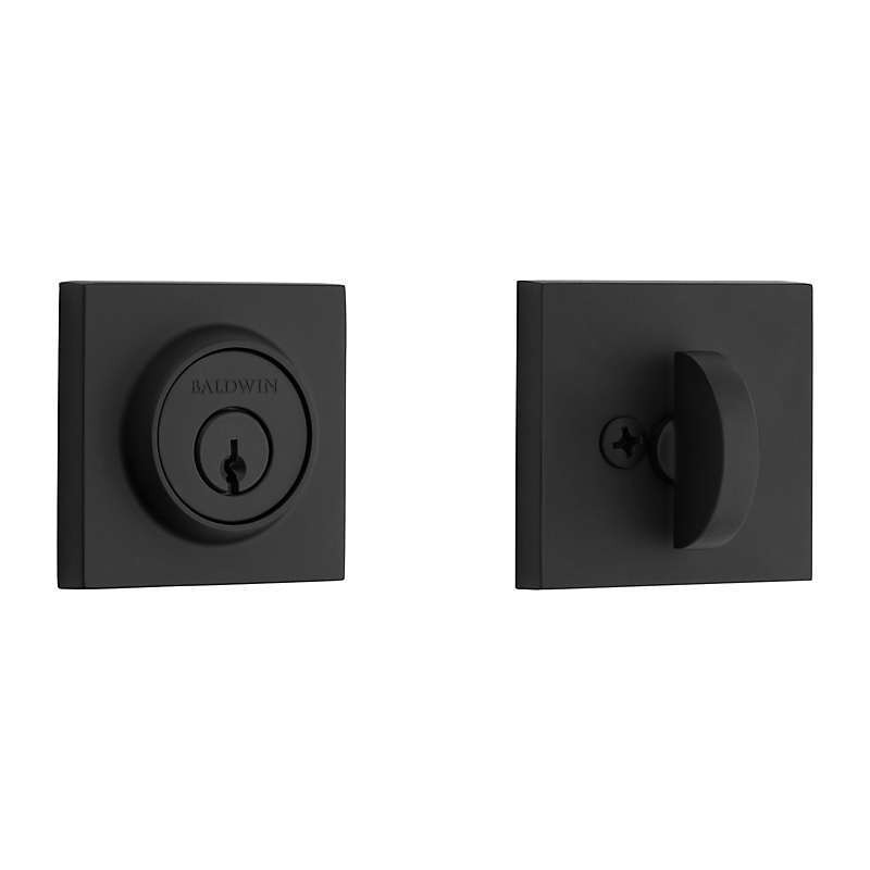 Deadbolt, Baldwin, Brass/Steel, Satin Black, 2-3/8, 2-3/4 in Backset, C Keyway - 2