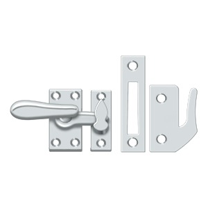 Deltana CF66U26 Window Lock, 2-7/8 in L x 1 in W Dimensions, Brass, Polished Chrome