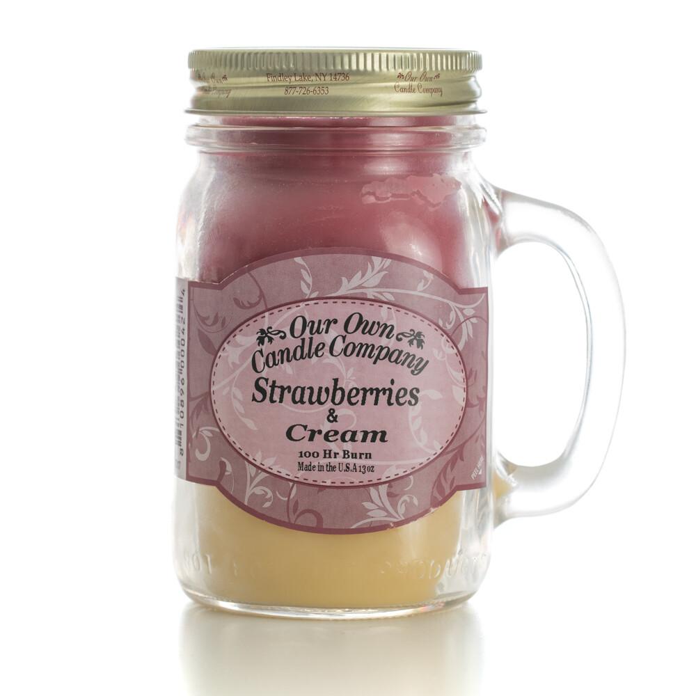 Our Own Candle Company SIC1-SC Scented Candle, Strawberries and Cream Fragrance, 100 hr Burning