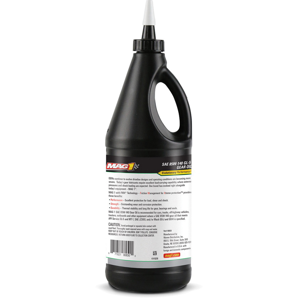 Mag 1 GL-5 Series MAG00830 Gear Oil, 85W-140, 1 qt, Bottle