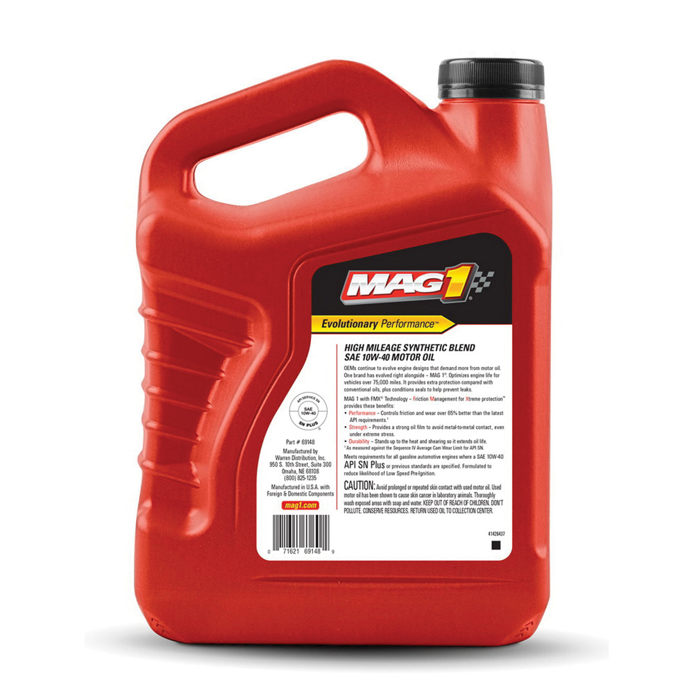 Mag 1 MAG64841 High-Mileage Synthetic Motor Oil, 10W-40, 1 qt, Bottle
