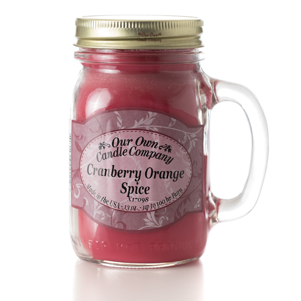 Our Own Candle Company SIC1-CRO Scented Candle, Cranberry Orange Spice Fragrance, 100 hr Burning