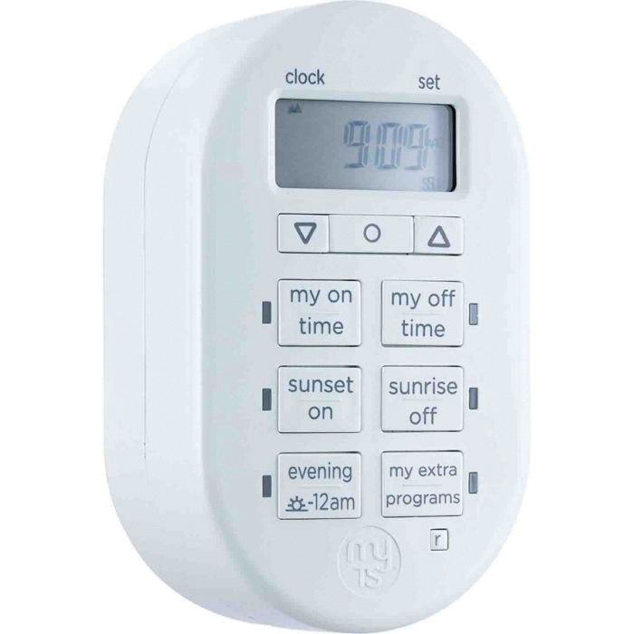 myTouchSmart SunSmart 33860 Digital Timer, 1 -Outlet, 7 days Time Setting, 8 Custom On/Off Cycle, White
