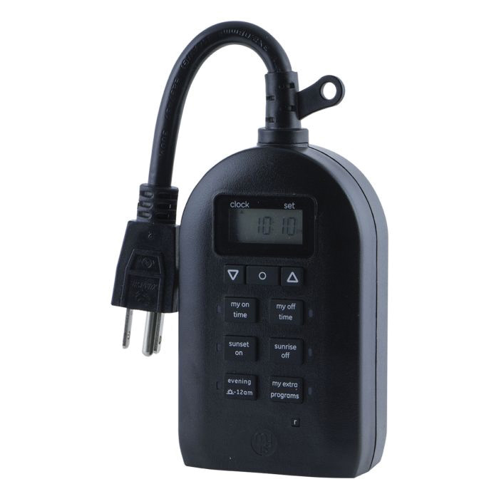 myTouchSmart SunSmart 33862 Digital Timer, 2 -Outlet, 7 days Time Setting, 8 Custom On/Off Cycle, Black