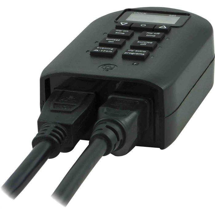 myTouchSmart SunSmart 33862 Digital Timer, 2 -Outlet, 7 days Time Setting, 8 Custom On/Off Cycle, Black