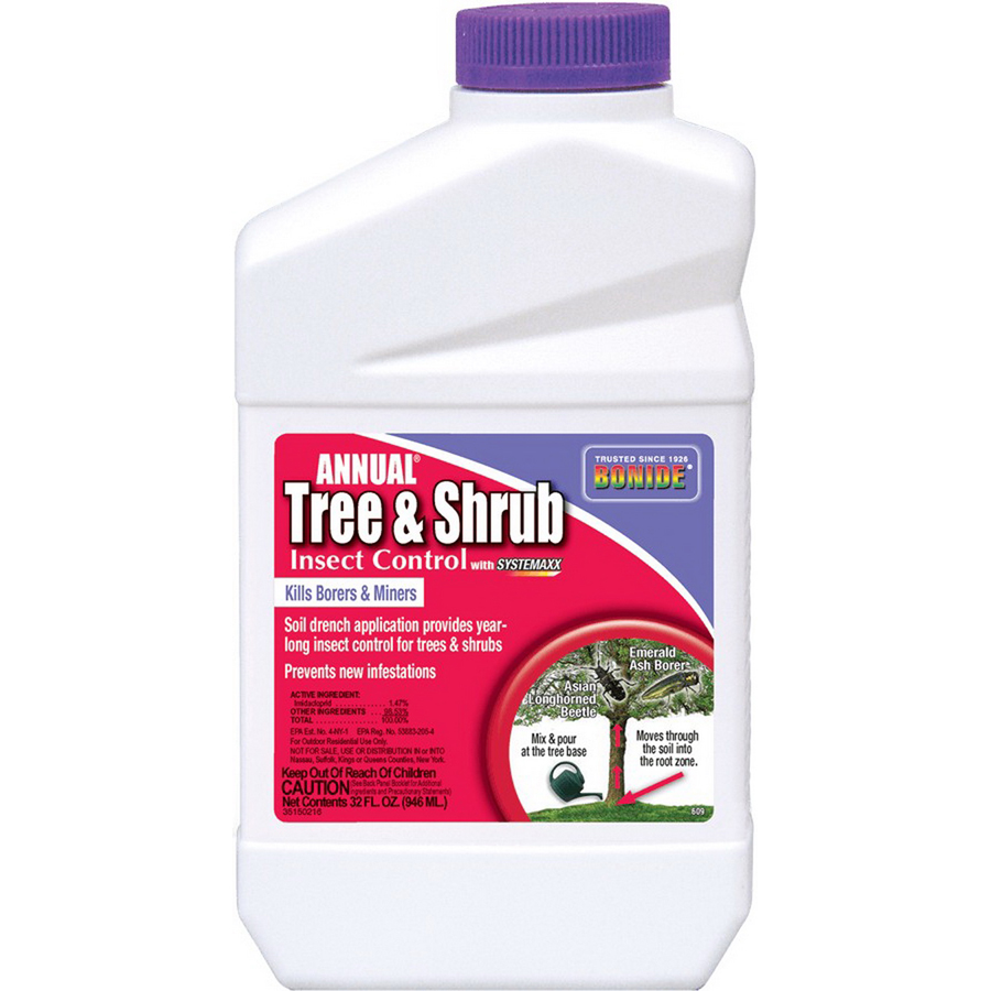 Bonide Annual 60996 Concentrated Tree and Shrub Insect Control Stack Out Display, Liquid, 1 qt Can