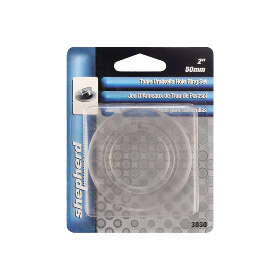 Shepherd Hardware 3030 Umbrella Hole Ring and Cap Set, Round, Plastic, Transparent, 2.4 in Dia, 0.4 in H - 2