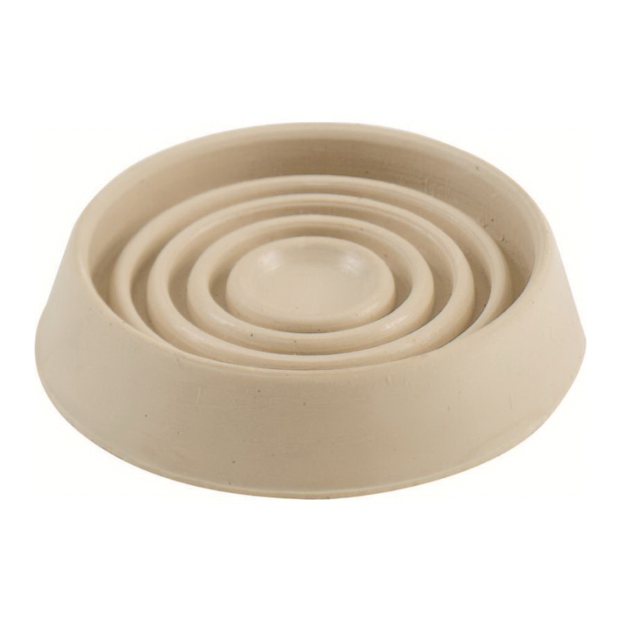 9068 Furniture Cup, Round, Rubber, Off-White, 3 in ID Dimensions