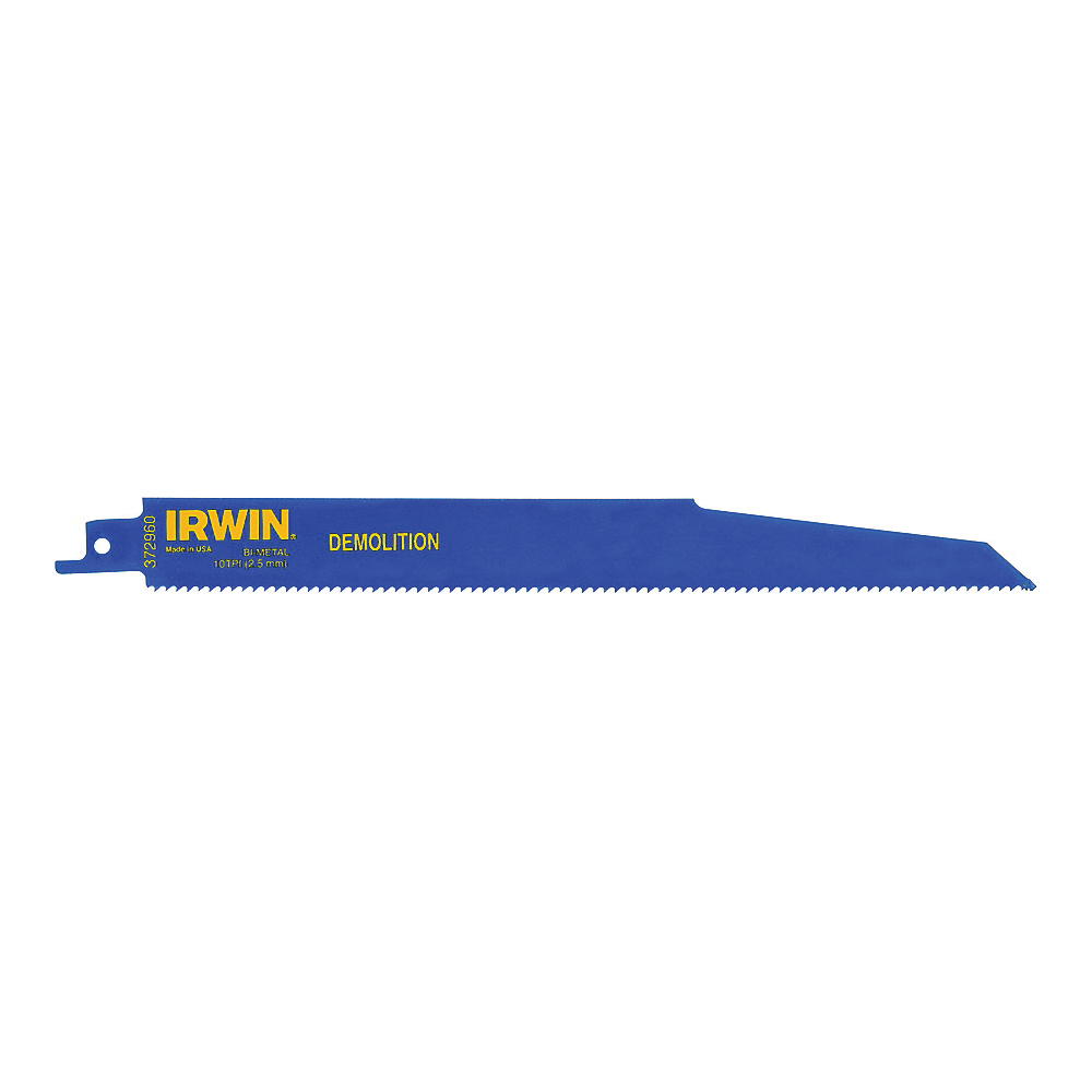 Irwin 372960P5 Reciprocating Saw Blade, 9 in L, 10 TPI, Cobalt/Steel Cutting Edge