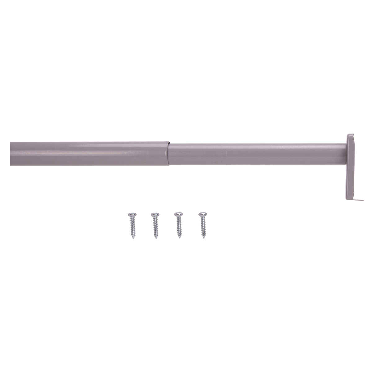 21012ZCX-PS Adjustable Closet Rod, 18 to 30 in L, Steel, Silver