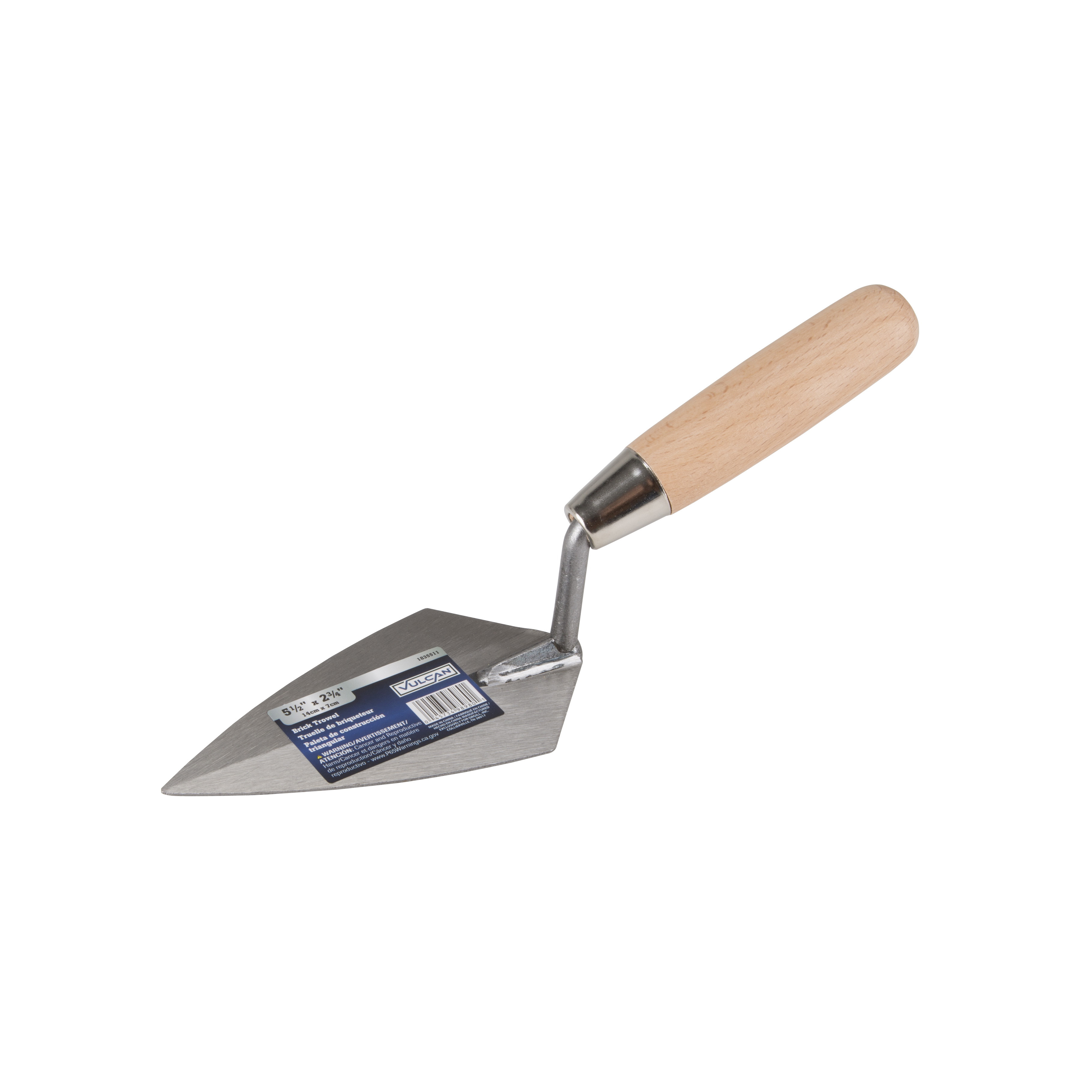 DYT71223L Brick Trowel, 5.5 in L Blade, 2.75 in W Blade, Steel Blade, Ergonomic Handle