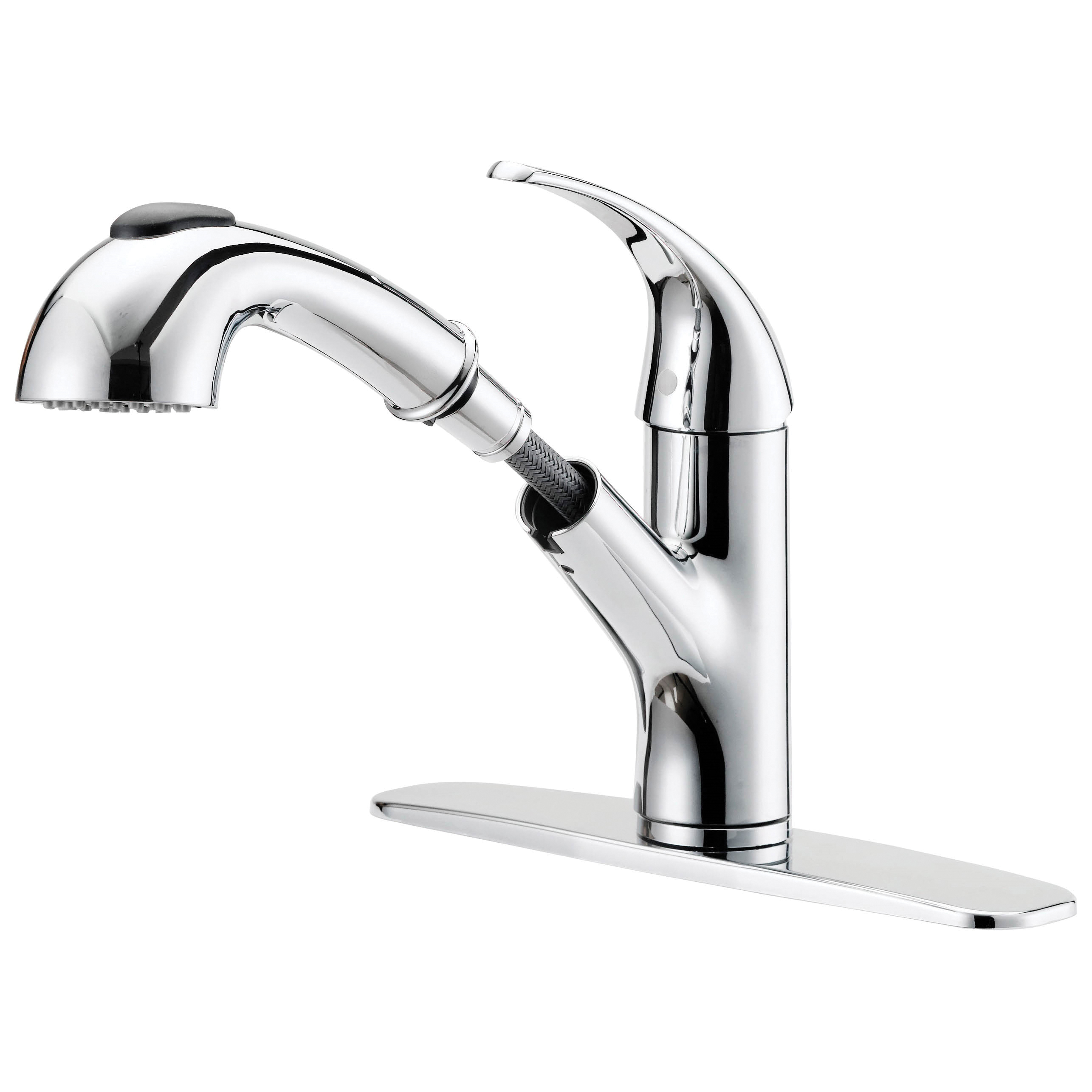 FP4A4079CP Kitchen Faucet, 1.8 gpm, 1-Faucet Handle, 1, 3-Faucet Hole, Metal/Plastic, Chrome Plated