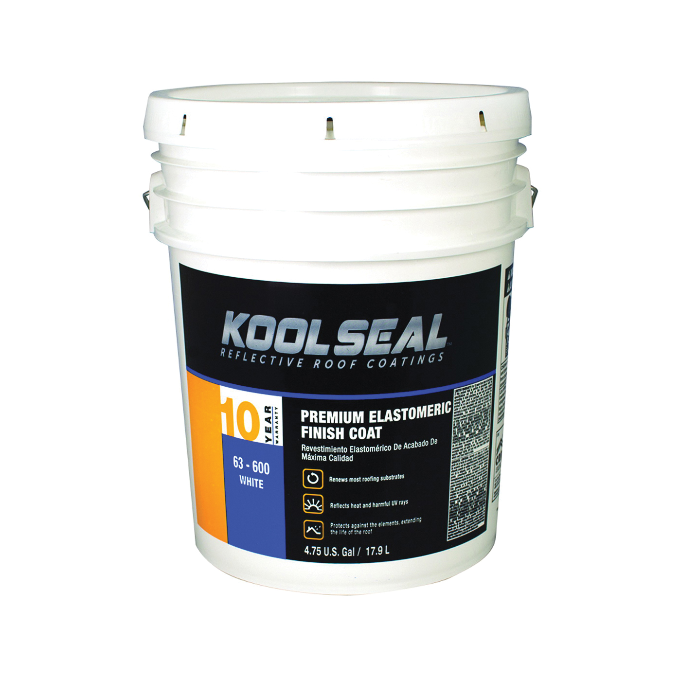 KS0063600-20 Elastomeric Roof Coating, White, 5 gal Pail, Liquid