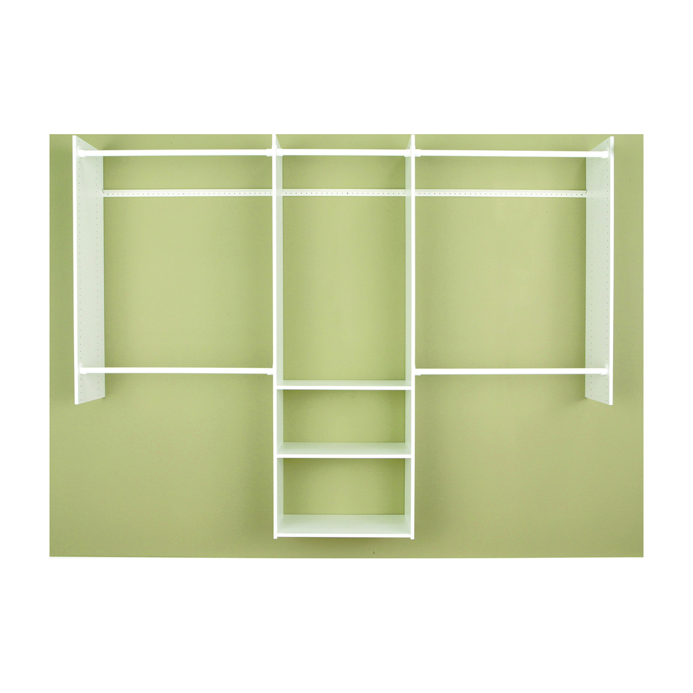 RB1460 Deluxe Starter Closet, 48 to 96 in W, 84 in H, 3-Shelf