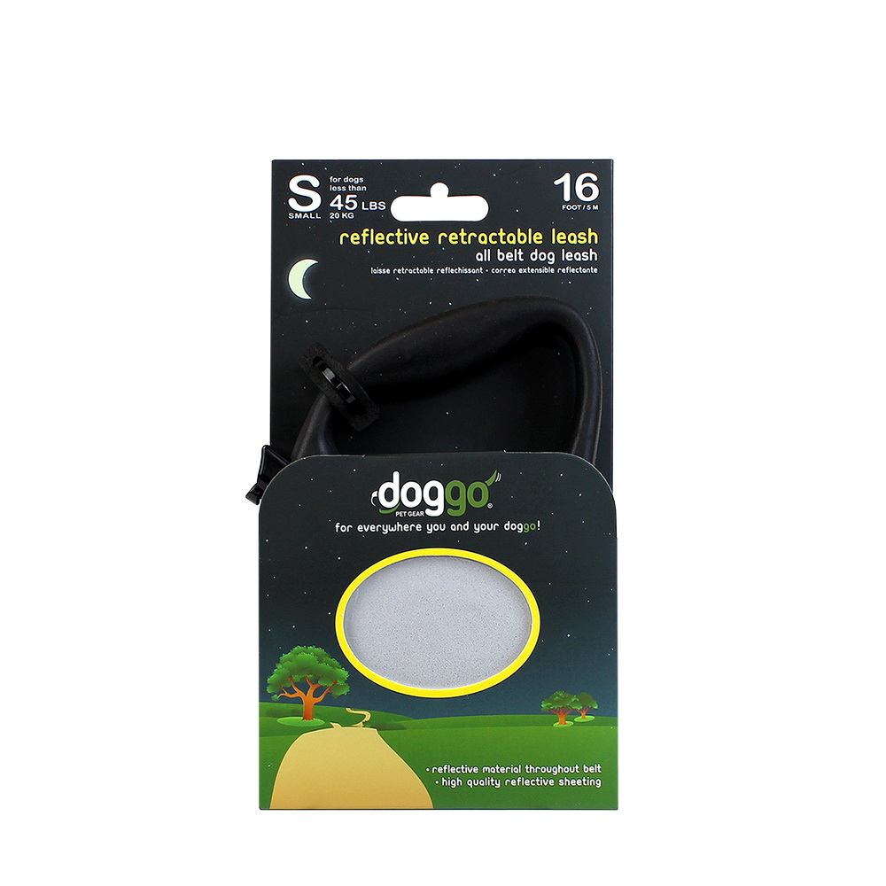 doggo DGO-RLSH-NY-SM Retractable Leash, 16 ft L, Neon Yellow, Small Breed