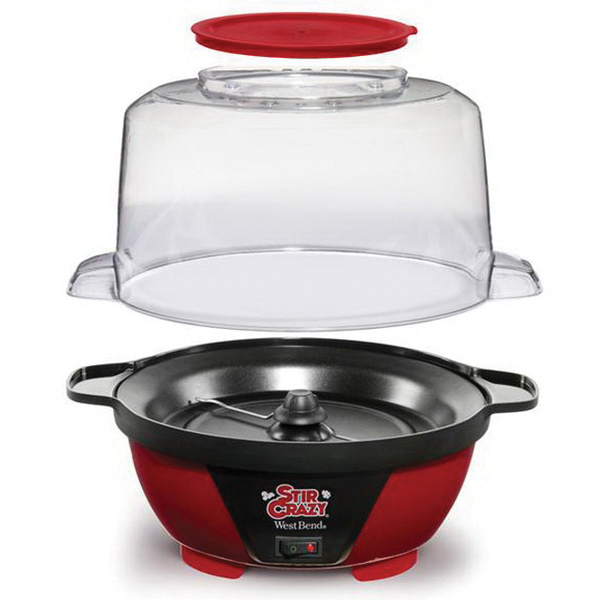 West Bend Stir Crazy Series 82505 Popcorn Machine, 6 qt Kernel, 850 W, Red