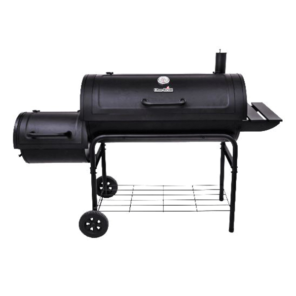 Char-Broil American Gourmet 18202079 Offset Smoker, 40 in W Cooking Surface, Charcoal, Steel, Black