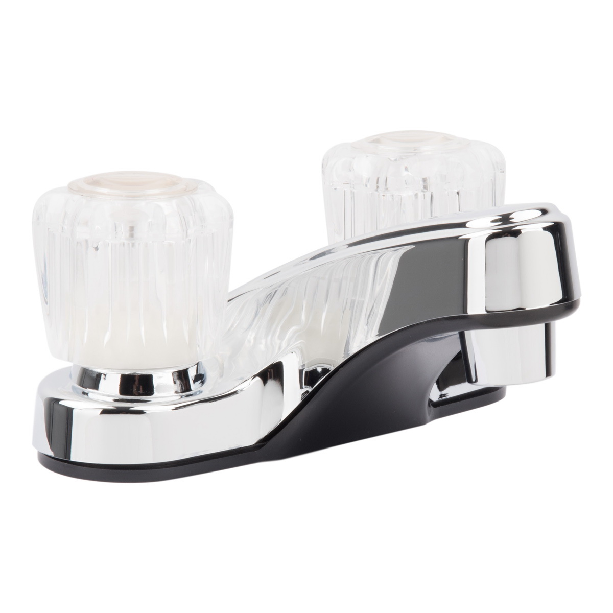 LDR 012 4155CP- WS Lavatory Faucet, 1.5 gpm, 2-Handle, 3-Faucet Hole, Acrylic/Plastic, Chrome Plated