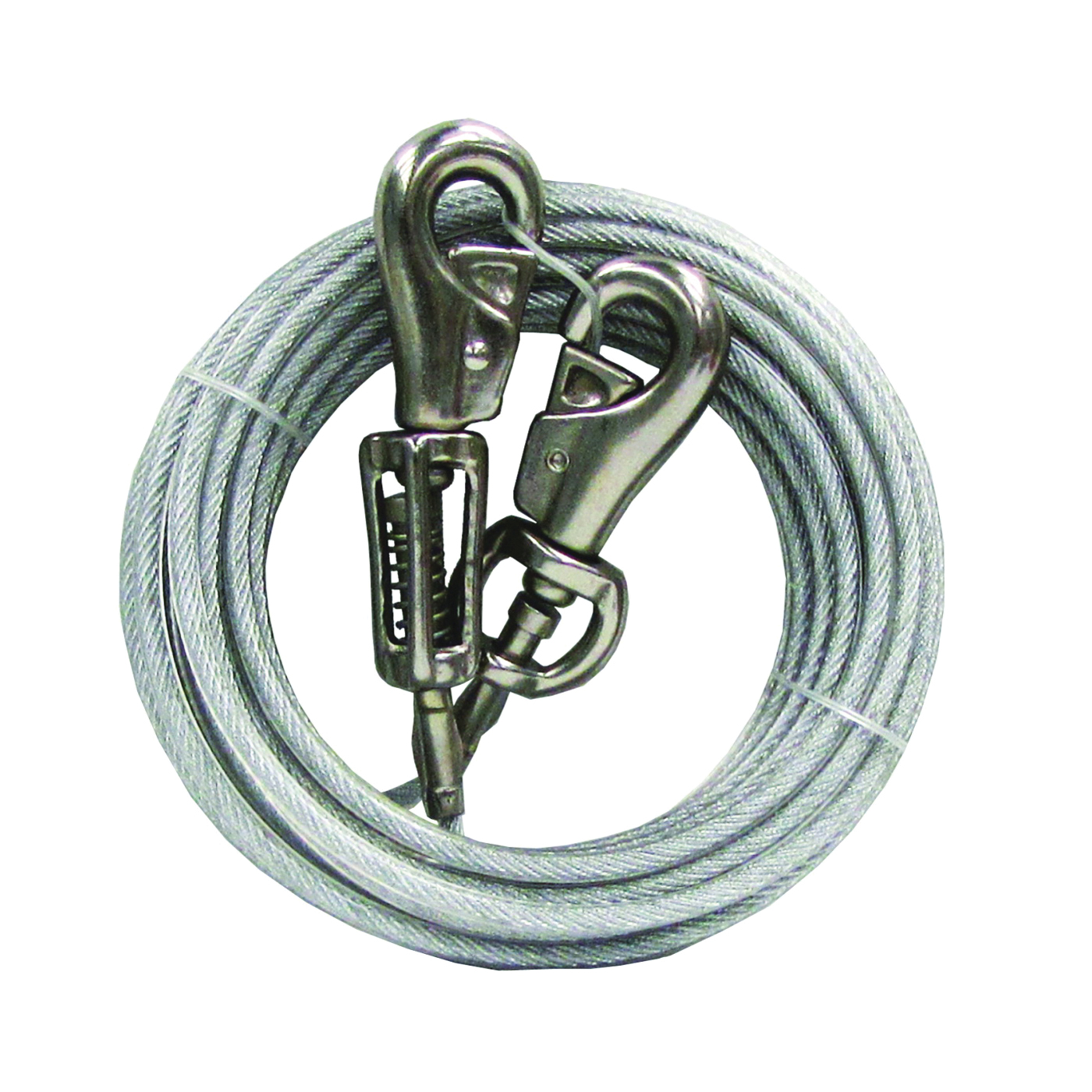 PDQ Q5730SPG99 Tie-Out with Spring, 30 ft L Belt/Cable, For: Extra Large Dogs Up to 125 lb