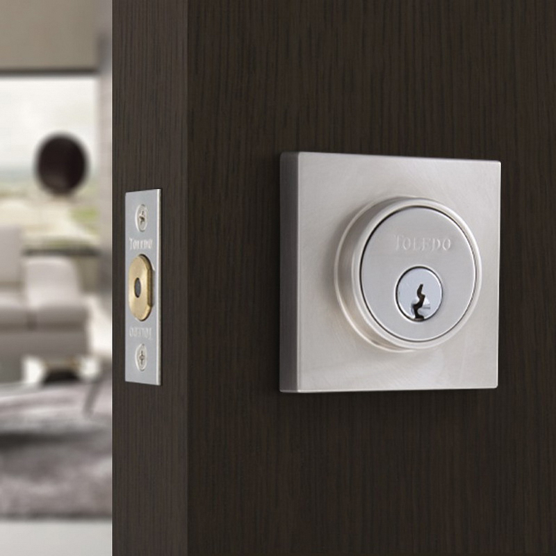 Toledo V1800SQRUS32D Deadbolt, 3 Grade, Anti-Bump Key, Stainless Steel, Stainless Steel - 2