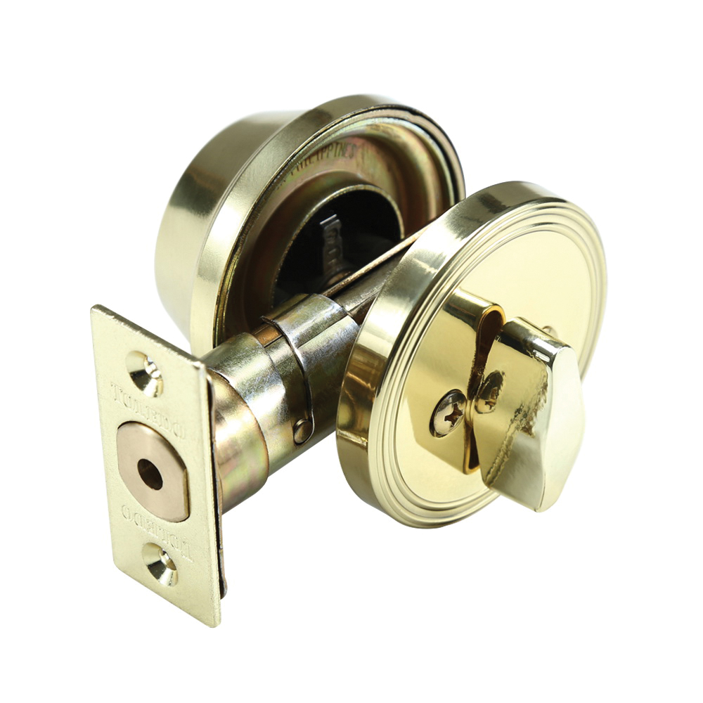 Toledo V1800US3 Deadbolt, 3 Grade, Anti-Bump Key, Stainless Steel, Polished Brass - 2