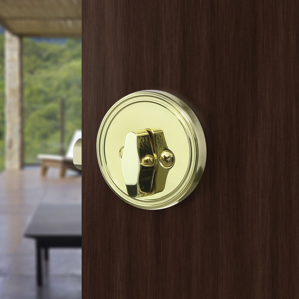 Toledo V1800US3 Deadbolt, 3 Grade, Anti-Bump Key, Stainless Steel, Polished Brass - 4