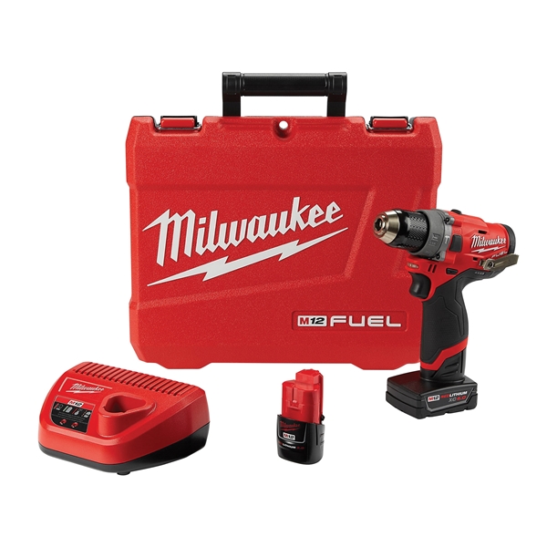 Milwaukee 2504-22 Hammer Drill Kit, Battery Included, 12