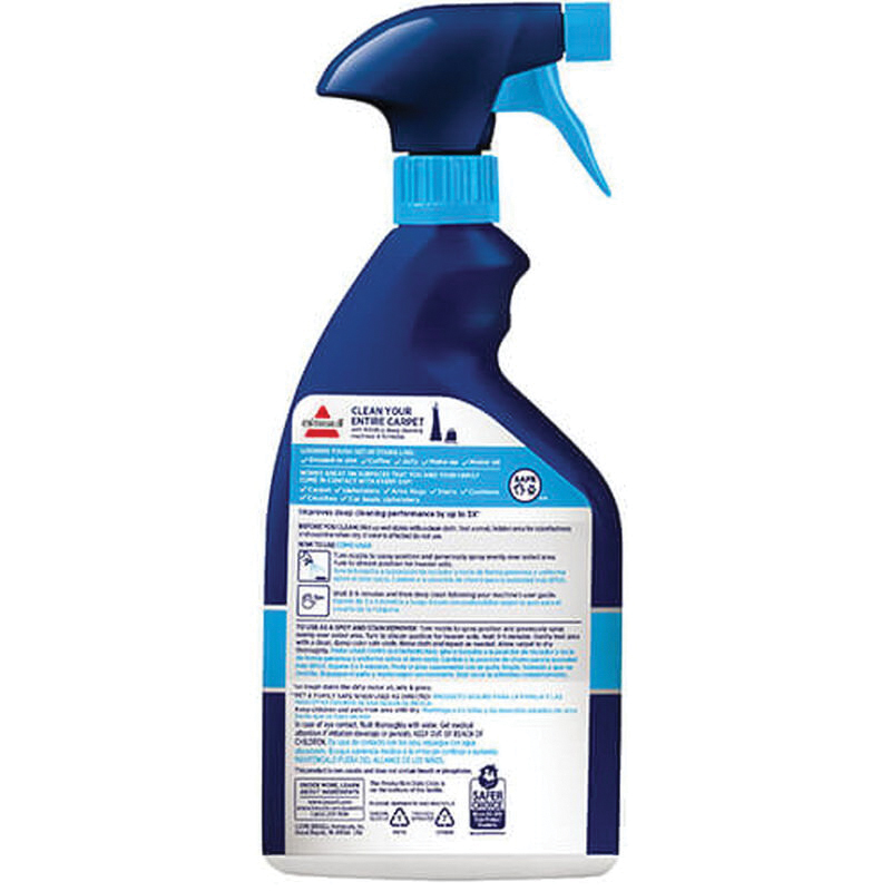 Bissell 4001 Tough Stain Pretreat, 22 oz, Spray Bottle, Liquid, Characteristic, Pale Yellow