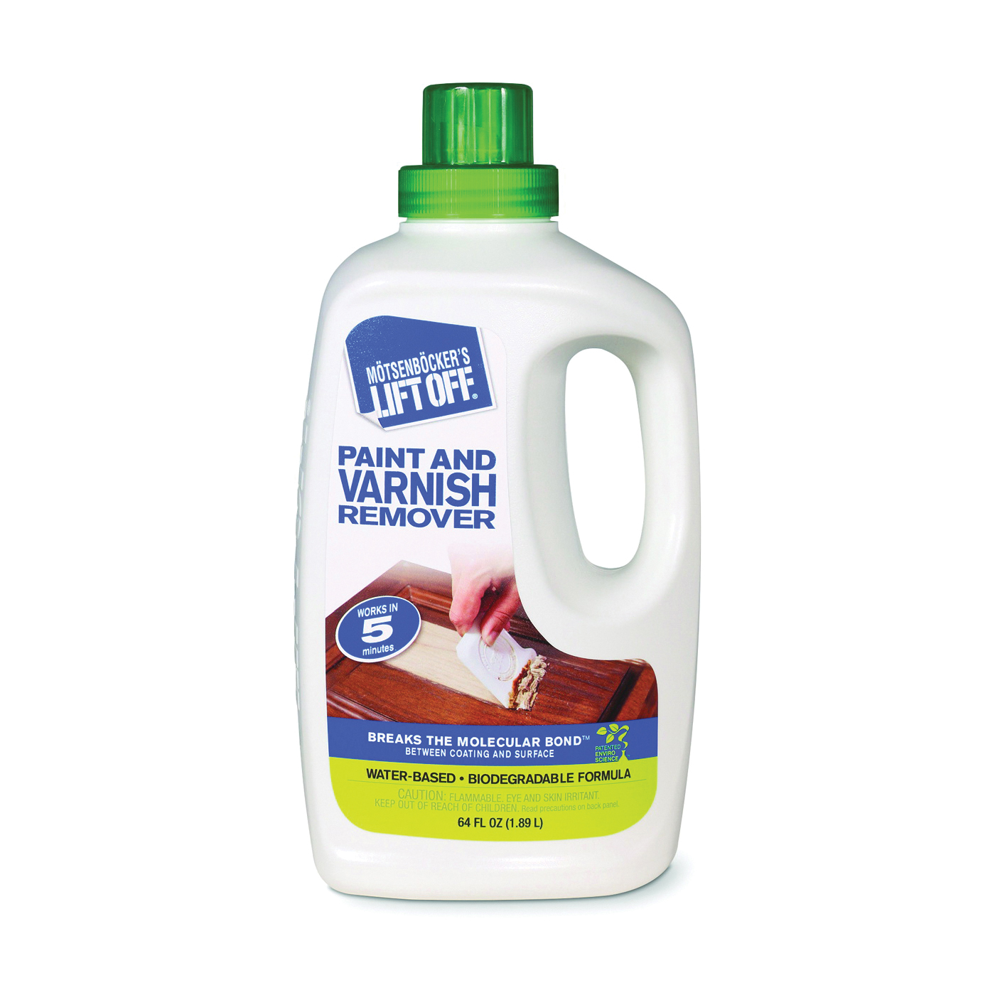 Motsenbocker's Lift Off 41164 Paint and Varnish Remover, Liquid, Mild, Clear, 64 oz, Bottle