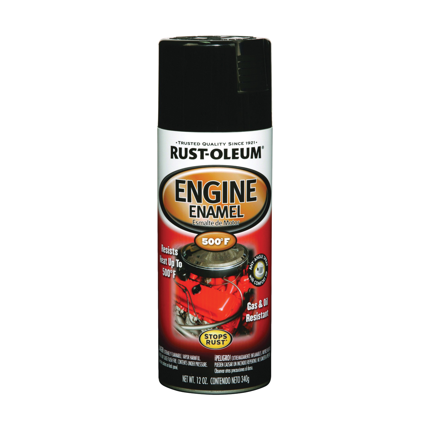 AUTOMOTIVE 248932 Engine Enamel Spray Paint, Black, 12 oz, Aerosol Can