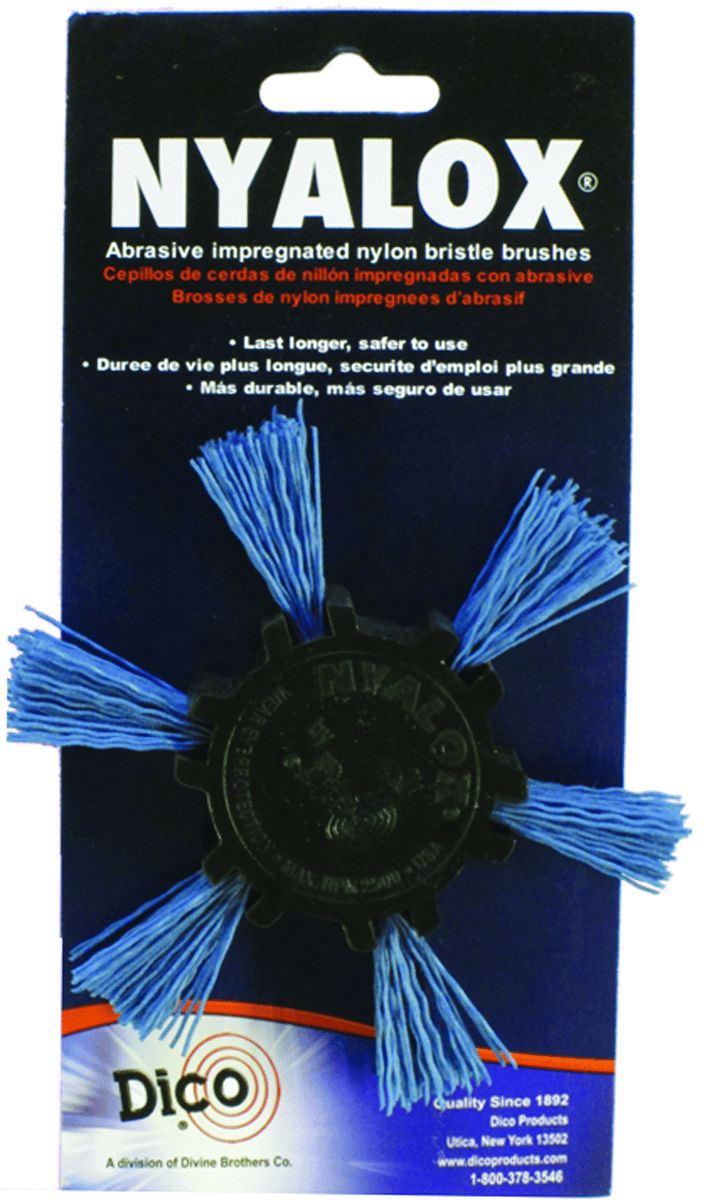 541-788-4 Flap Wheel Brush, 4 in Dia, Nylon Bristle, 1/4 in Arbor/Shank