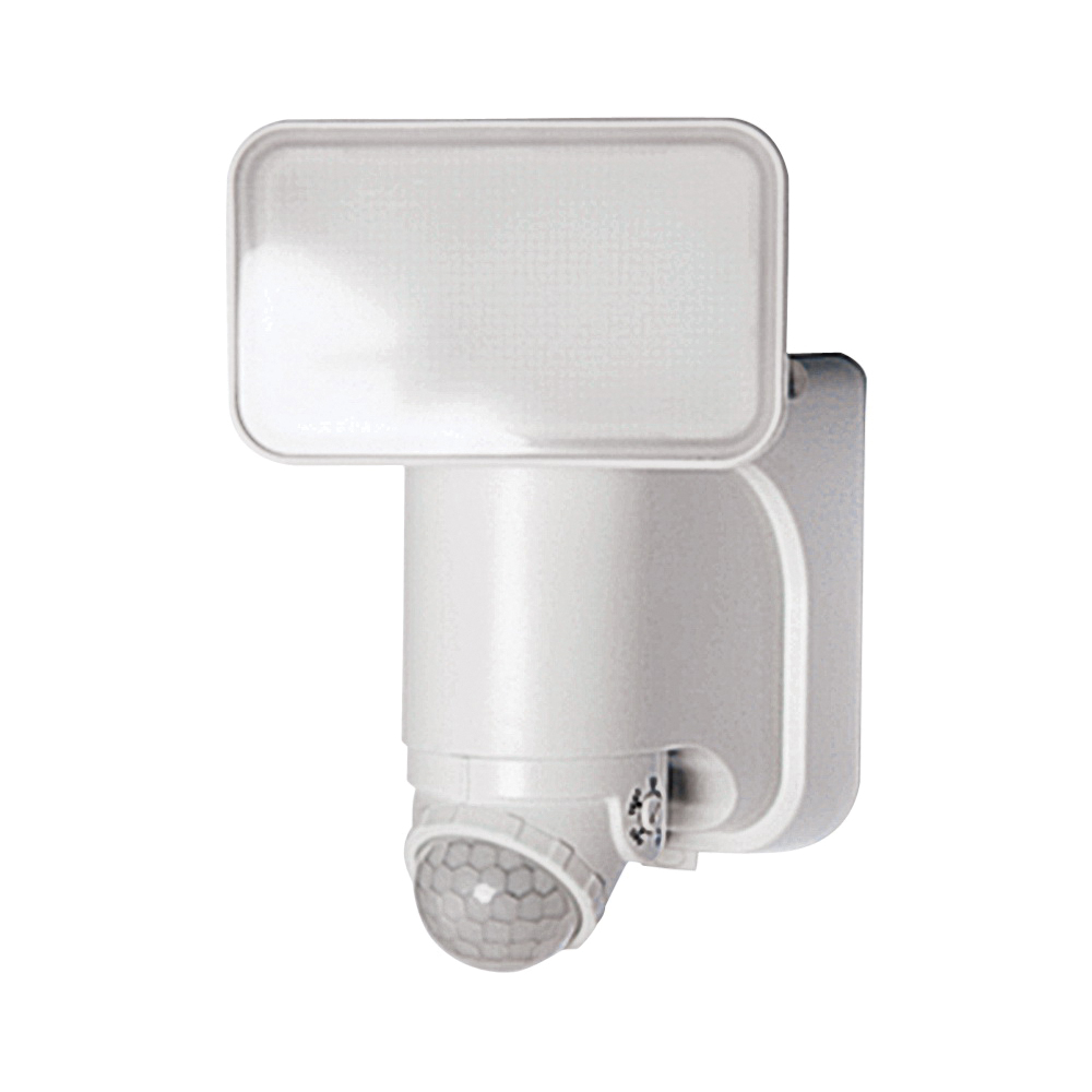 HZ-7162-WH Motion Activated Security Light, 1-Lamp, LED Lamp, 300 Lumens, Plastic Fixture