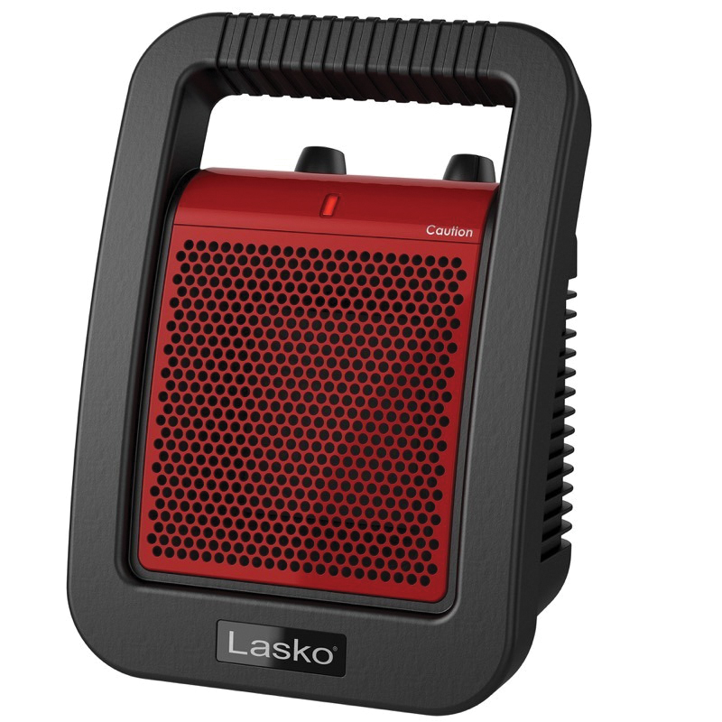Lasko CU12110 Ceramic Utility Heater, 120 V, 1500 W, 3-Heat Setting, Black/Red - 1