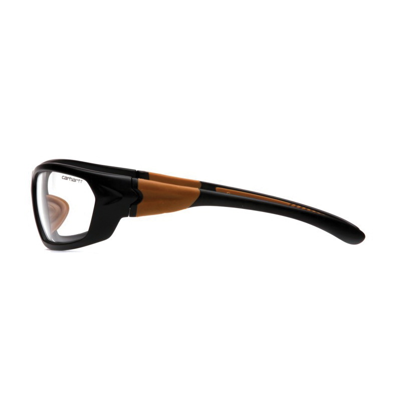 Carhartt CHB210D Sunglasses, Safety, Nylon Frame, Black/Tan Frame, Clear Lens - 3